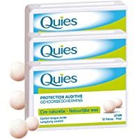 Los mejores  - Quies – Bolas de protección auditiva de cera natural – lote de 3 cajas de 24 bolas (3)